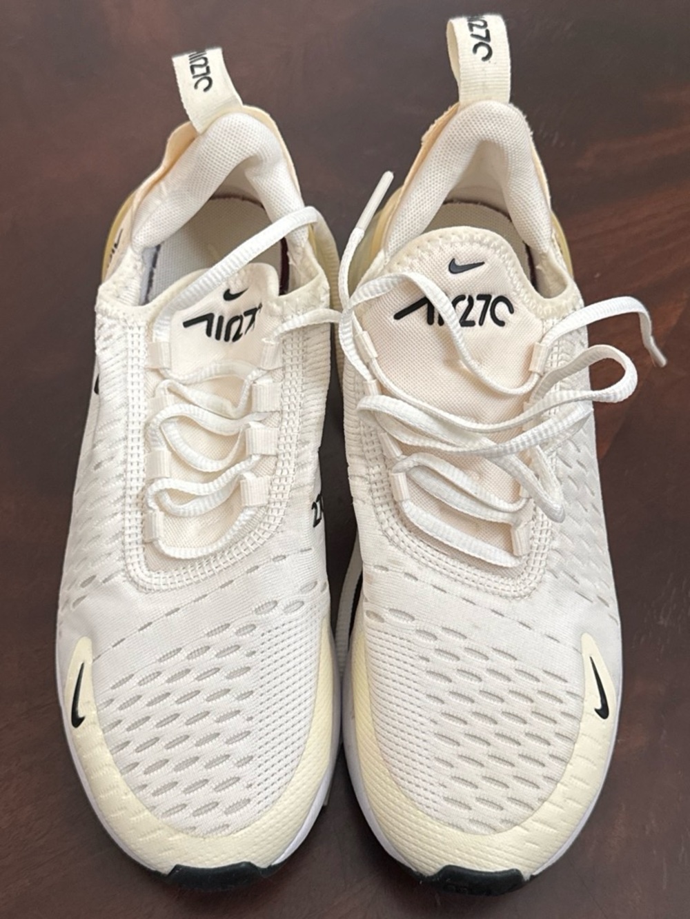 Nike Women’s Sneakers in Cream and White with Black Accents